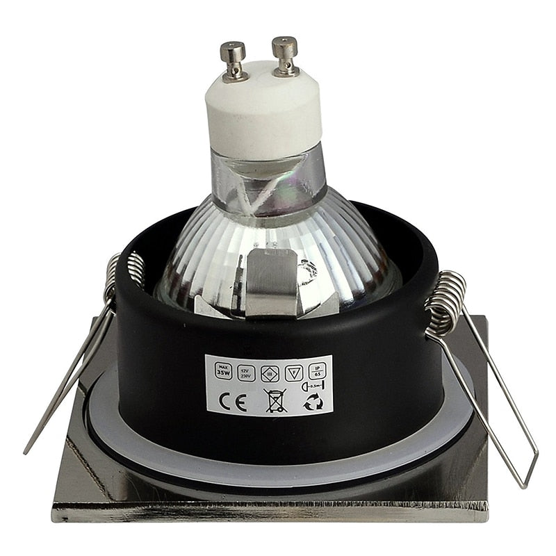 White Spot Light Shower Recessed Light Kit Downlight Frame Bathroom IP65 Round Fitting GU10 MR16 Base Built-in LED Ceiling Light