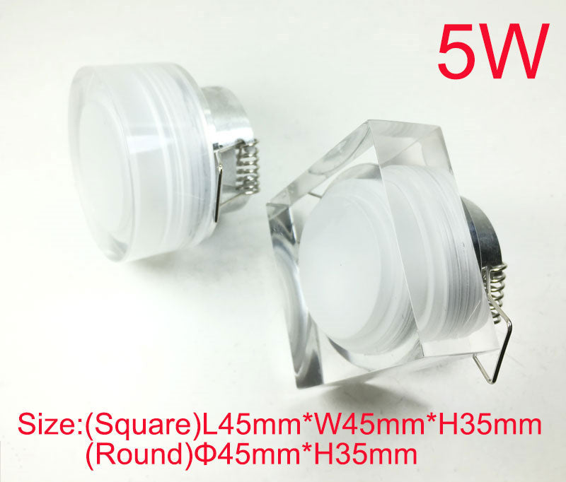 Acrylic LED downlight round square light 5W 9W 12W led ceiling light 90-260v cabinet wall light spotlight home lighting