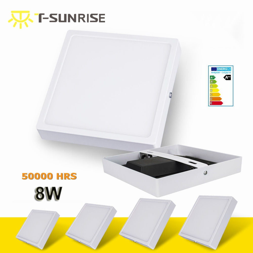 T-SUN Ultra-thin 8W Panel Light Round Square LED Ceiling Recessed Surface Mounted LED lamp
