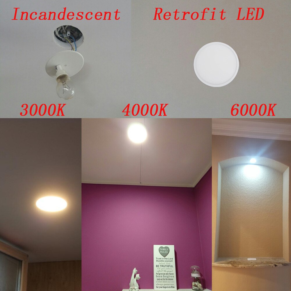 T-SUN Ultra-thin 8W Panel Light Round Square LED Ceiling Recessed Surface Mounted LED lamp