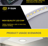 T-SUNRISE Ultra Thin LED Panel Downlight 8W 16W 24W 32W Round/Square LED Ceiling Recessed Lights Power Supply Included SMD4014