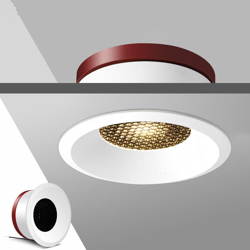 New Honeycomb Nest Anti Glare Lens COB Recessed Downlight 5W 7W 12W 15W Round LED Ceiling Spot Light Pic Background