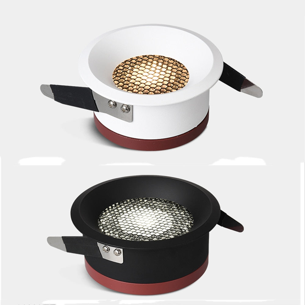 New Honeycomb Nest Anti Glare Lens COB Recessed Downlight 5W 7W 12W 15W Round LED Ceiling Spot Light Pic Background