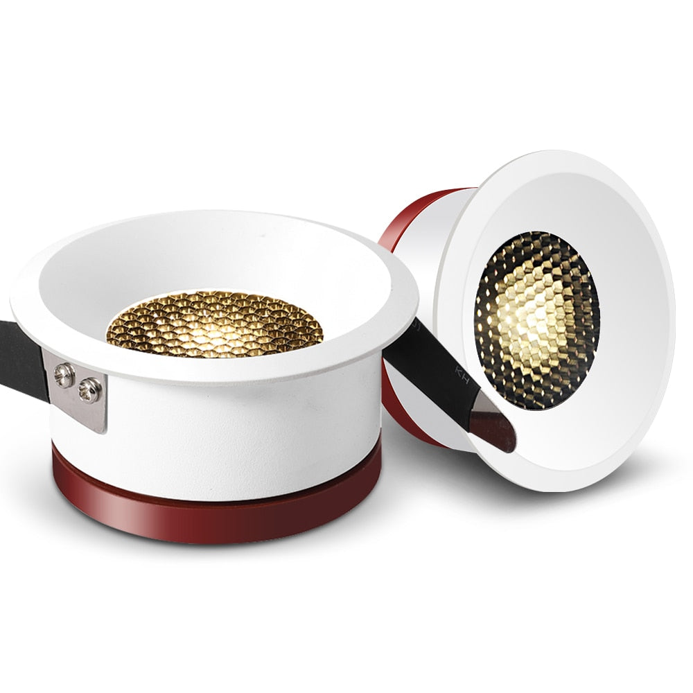 New Honeycomb Nest Anti Glare Lens COB Recessed Downlight 5W 7W 12W 15W Round LED Ceiling Spot Light Pic Background