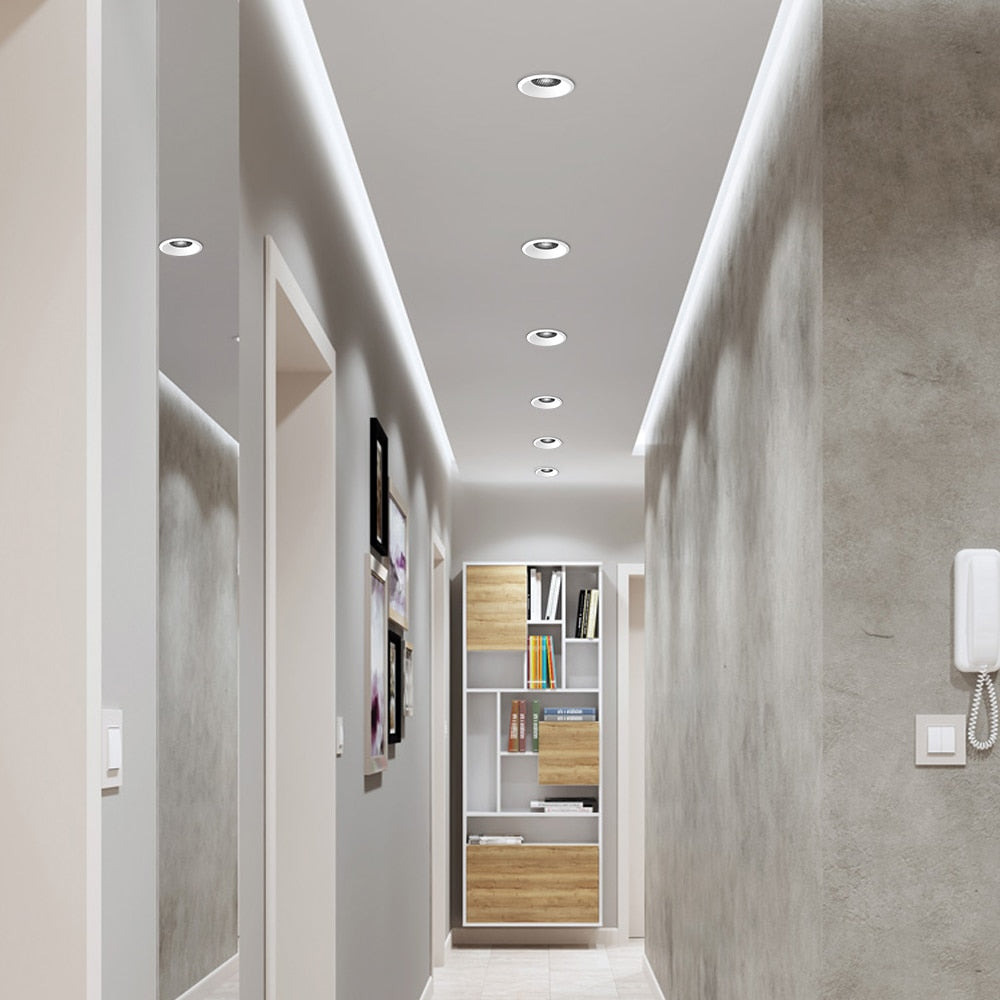 New Honeycomb Nest Anti Glare Lens COB Recessed Downlight 5W 7W 12W 15W Round LED Ceiling Spot Light Pic Background