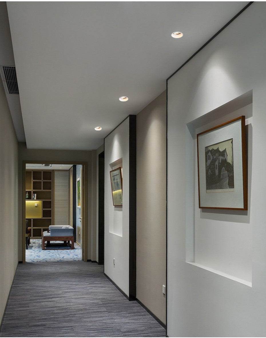 DBF Frameless Angle Adjustable Recessed LED Downlight 5W 7W 12W 15W Dimmable Deep Glare LED Ceiling Spot Light  Pic Background