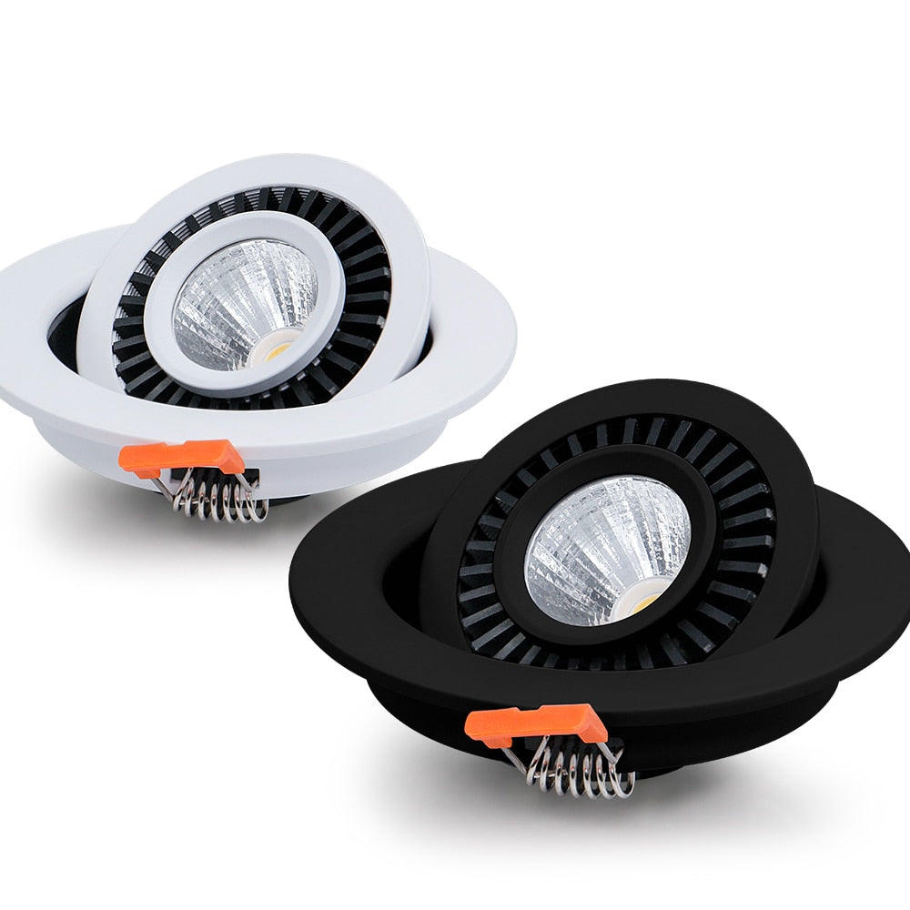 DBF Angle Adjustable LED COB Recessed Downlight Black/White Housing 5W 7W 12W 15W 18W LED Ceiling Spot Light for Pic Background