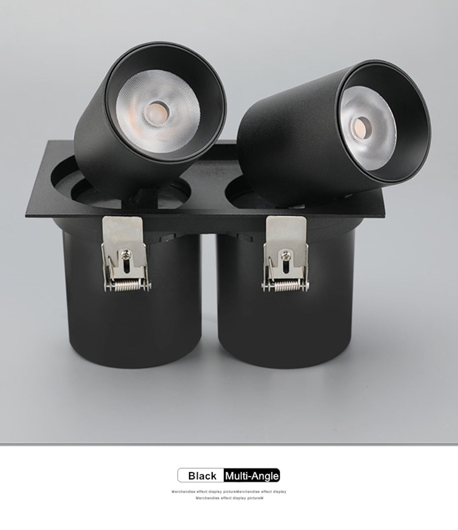 Square Angle Adjust Stretchable LED COB Recessed Downlight 14W 20W 24W LED Ceiling Spotlight Kitchen Living Room Indoor