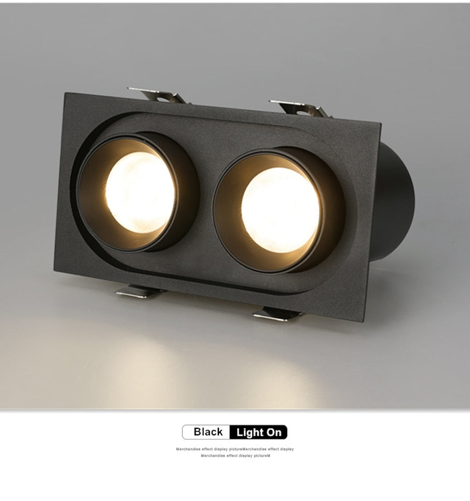 Square Angle Adjust Stretchable LED COB Recessed Downlight 14W 20W 24W LED Ceiling Spotlight Kitchen Living Room Indoor