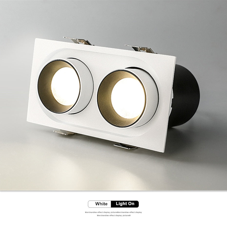 Square Angle Adjust Stretchable LED COB Recessed Downlight 14W 20W 24W LED Ceiling Spotlight Kitchen Living Room Indoor