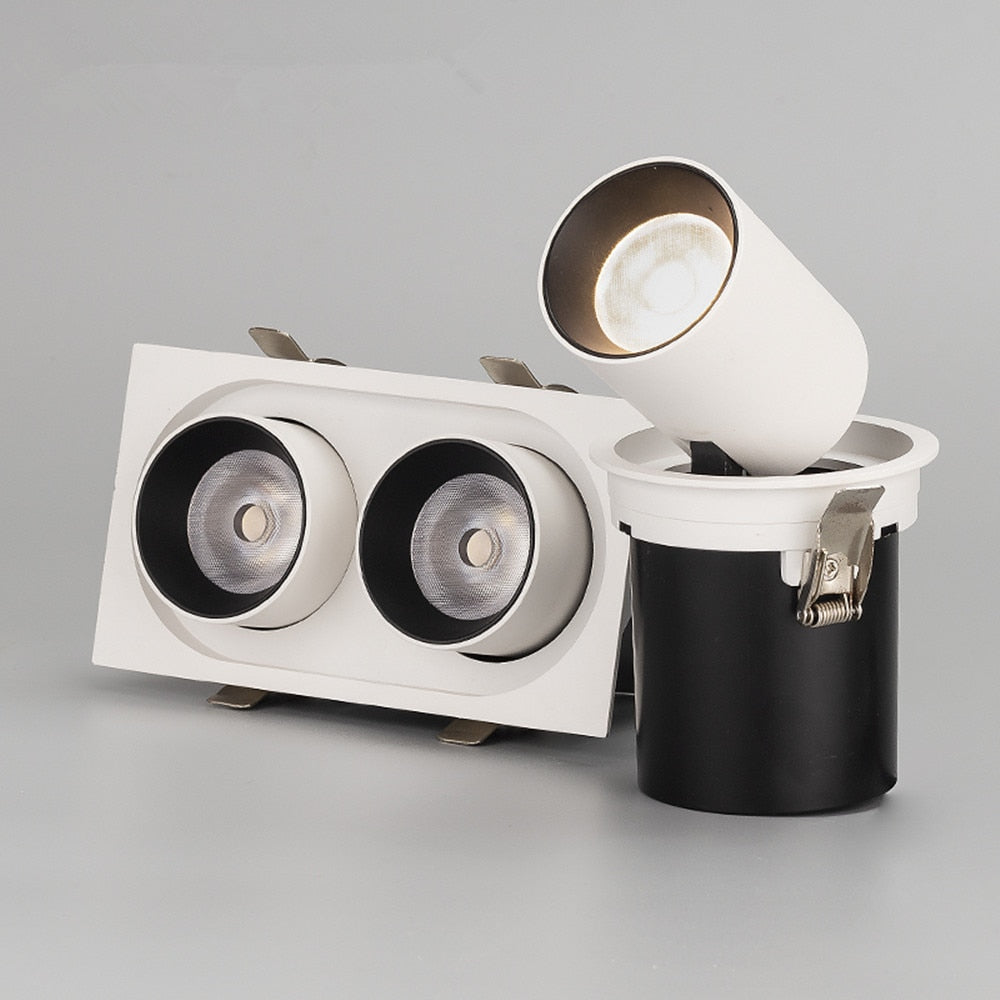 Square Angle Adjust Stretchable LED COB Recessed Downlight 14W 20W 24W LED Ceiling Spotlight Kitchen Living Room Indoor