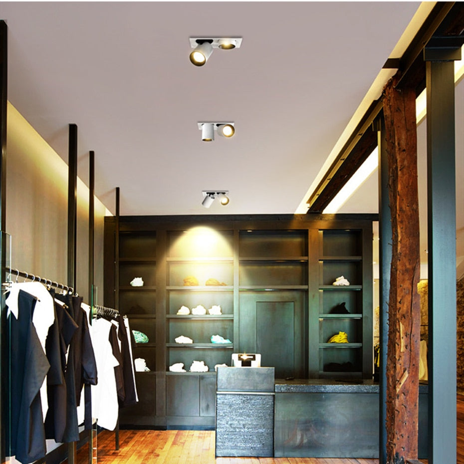 Square Angle Adjust Stretchable LED COB Recessed Downlight 14W 20W 24W LED Ceiling Spotlight Kitchen Living Room Indoor