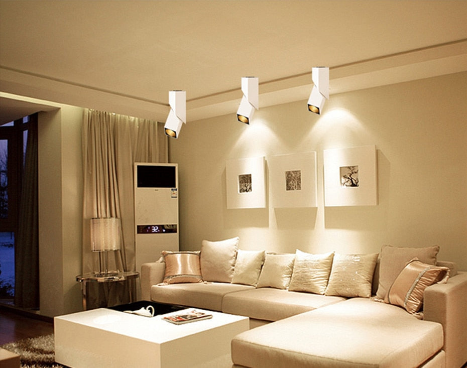 Adjustable Angle Square Surface Mounted Downlight 10W 12W 15W LED Ceiling Spot Light 3000K/4000K/6000K High CRI