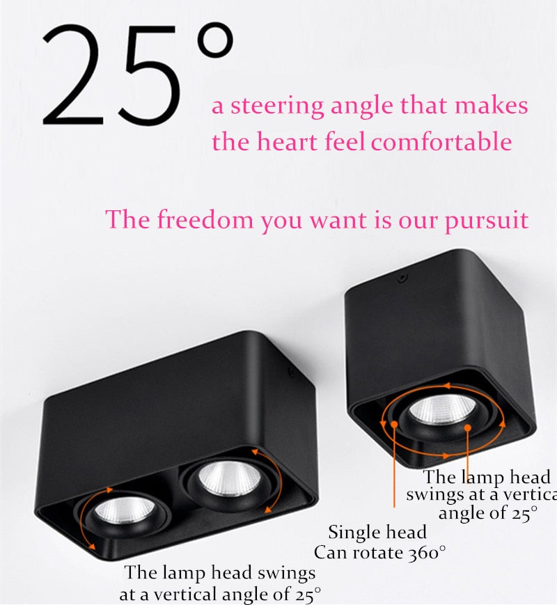 Dimmable Surface Mounted LED Downlights 10W 15W 20W 30W COB LED Ceiling Spot Lights AC110-220V LED Ceiling Lamp Indoor Lighting