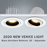  New High CRI≥90 Anti-Glare LED COB Recessed Downlight 7W 12W Angle Adjustable Ceiling Spot Lights Kitchen Living Room
