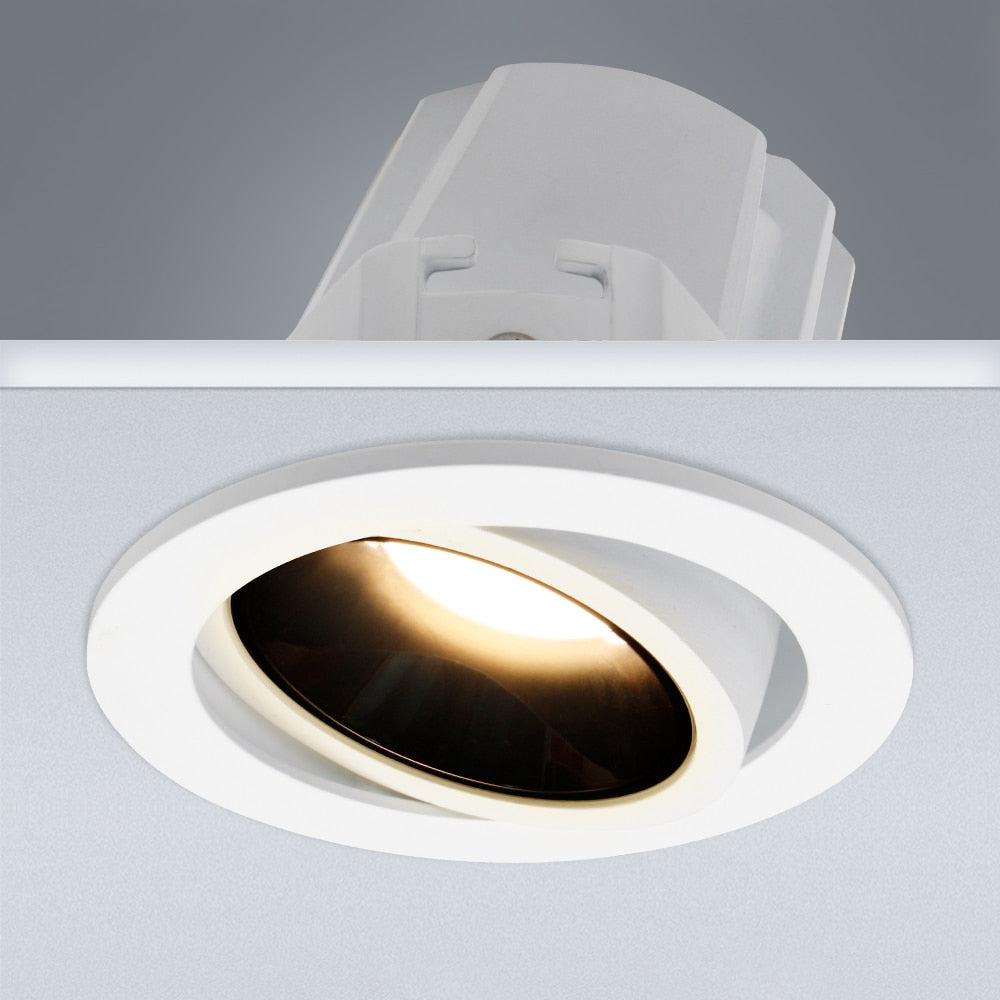  New High CRI≥90 Anti-Glare LED COB Recessed Downlight 7W 12W Angle Adjustable Ceiling Spot Lights Kitchen Living Room