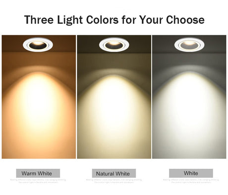  New High CRI≥90 Anti-Glare LED COB Recessed Downlight 7W 12W Angle Adjustable Ceiling Spot Lights Kitchen Living Room