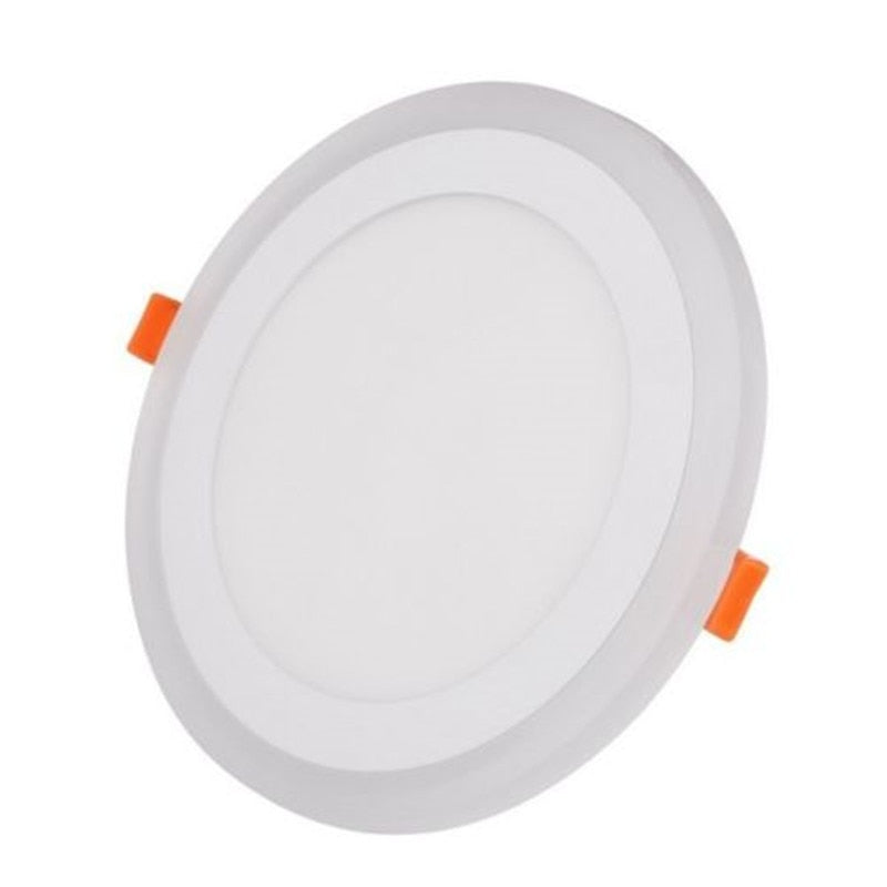 Blue+White Round LED Panel Downlight 6W 9W 16W 24W Double LED Panel Lights AC85-265V Recessed Ceiling Panel Lamps