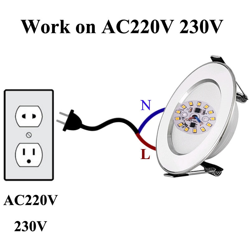Ultra Thin LED Panel Light Round Downlight AC220V 3w 5w 7w 9w 12w 15w LED Ceiling Recessed Light For Indoor Bathroom Illuminate