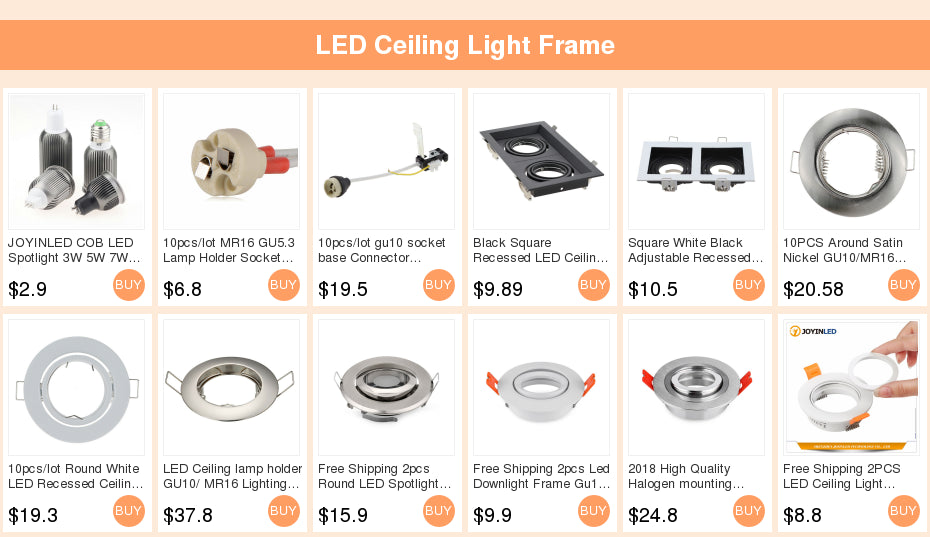 Led Downlight 2pcs Frame GU10 MR16 Halogen Led Spot Light Fixtures White Black Silver For Home