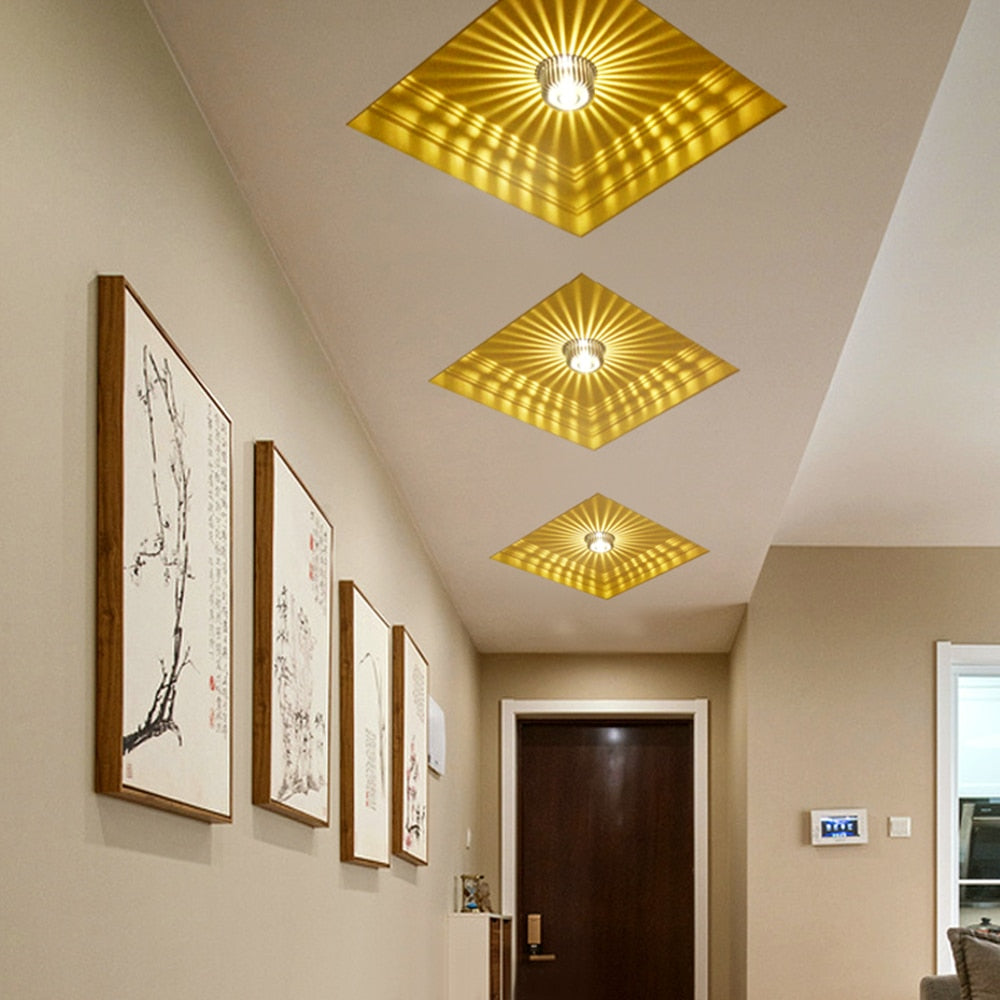 DBF Novelty Sunflower Aluminum 3W RGB LED Ceiling Light Surface Mount/Embeded LED Ceiling Light for KTV Bar Corridor Home Decor