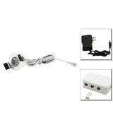  LED Mini Ceiling Downlights Set Dimmable Lights 1.5W 27mm Cut Hole Recessed Silvery Remote Control Cabinet Lamp 85-265V