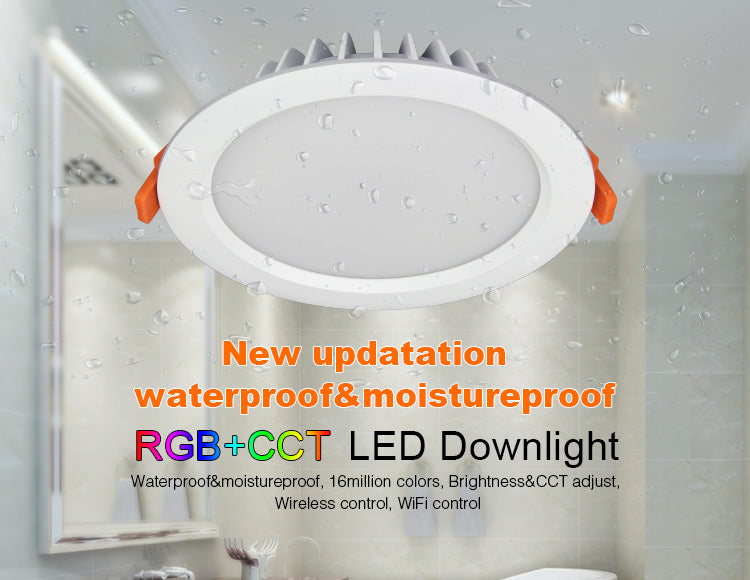 Miboxer living room 15W RGB + CCT LED downlight FUT069 round AC 100V-240V dimmable wireless wifi control LED ceiling downlight