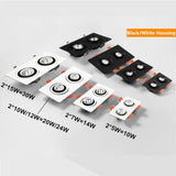 DBF 360 Angle Adjust LED Recessed Downlight 10W 14W 20W 24W LED Ceiling Spot Light 3000K/4000K/6000K Black/White Housing Light