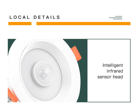 PIR Motion Sensor LED Downlights Recessed 5W 10W 15W 20W 85-265V LED Auto Lamp Smart LED Downlight Corridor Indoor Lighting