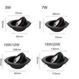 Dimmable Led Down light lamp COB Ceiling Light 5w 7w 10w 12w 85-265V recessed ceiling Spot Lights for kitchen bedroom home Decor