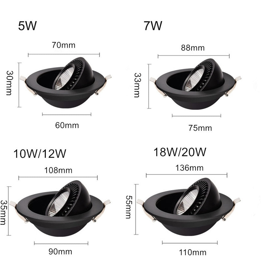 Dimmable Led Down light lamp COB Ceiling Light 5w 7w 10w 12w 85-265V recessed ceiling Spot Lights for kitchen bedroom home Decor