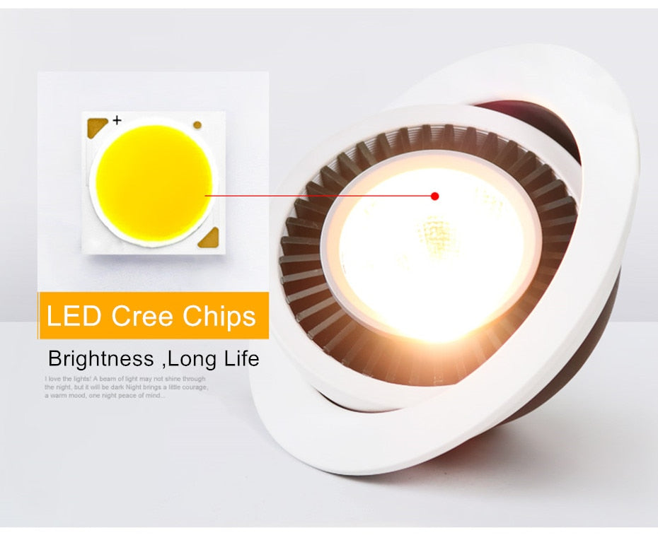 Dimmable Led Down light lamp COB Ceiling Light 5w 7w 10w 12w 85-265V recessed ceiling Spot Lights for kitchen bedroom home Decor