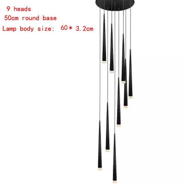 Led long downlight chandelier individual creativity modern dining room chandelier stair light kitchen chandelier bar Chandelier