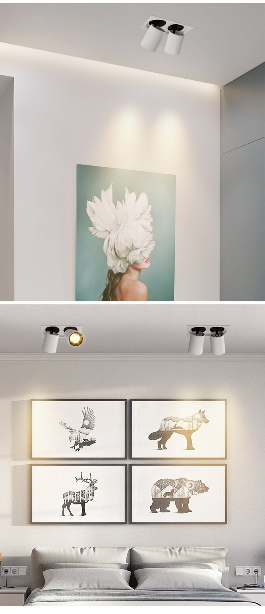 LED spot lights embedded ceiling lamp 24W 20W 14W living room simple Nordic Adjustable and Rotate COB downlight