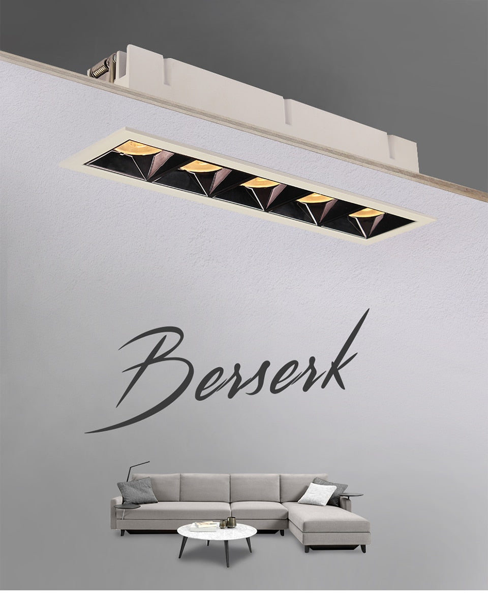 led grid ceiling spot light embedded downlight line lights COB rectangular ceiling lamp without main lights CREE