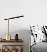 Modern LED Wood Grain Table Lamp Creative Nordic Bedroom Study Computer Table Bedside Copper Lamp Luxury Model Room Home Decoration