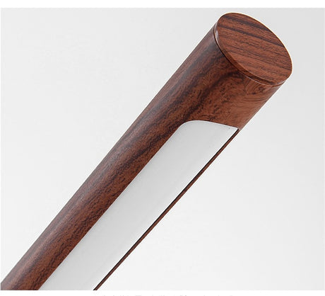 Modern LED Wood Grain Table Lamp Creative Nordic Bedroom Study Computer Table Bedside Copper Lamp Luxury Model Room Home Decoration