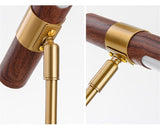 Modern LED Wood Grain Table Lamp Creative Nordic Bedroom Study Computer Table Bedside Copper Lamp Luxury Model Room Home Decoration