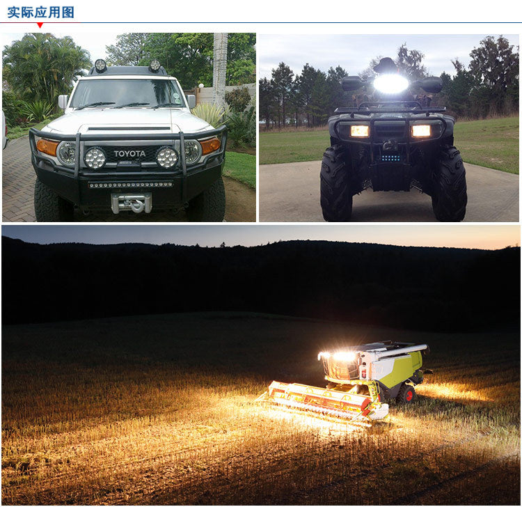 Industry And Mining Engineering Spotlight Cross-country Light 27w Floodlight LED Work Light Highlight Spotlight