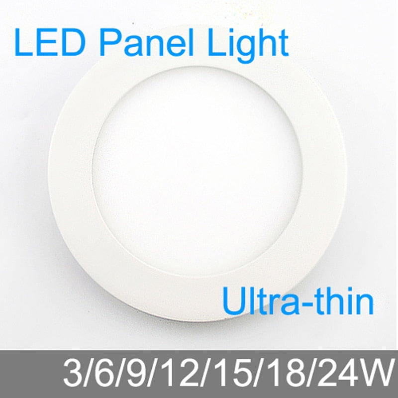 Ultra thin design 3W/6W/9W/12W/15W/18W/24W LED ceiling recessed grid downlight/ slim round panel light / LED light
