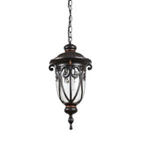 Vintage Pendant Lamps Traditional Outdoor Ceiling Light Hanging Textured Black Villa Pavilion Pendant Lights For House Porch