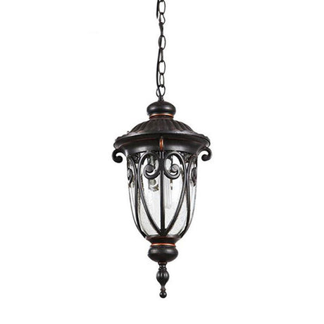 Vintage Pendant Lamps Traditional Outdoor Ceiling Light Hanging Textured Black Villa Pavilion Pendant Lights For House Porch