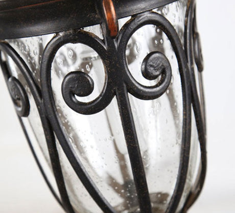 Vintage Pendant Lamps Traditional Outdoor Ceiling Light Hanging Textured Black Villa Pavilion Pendant Lights For House Porch