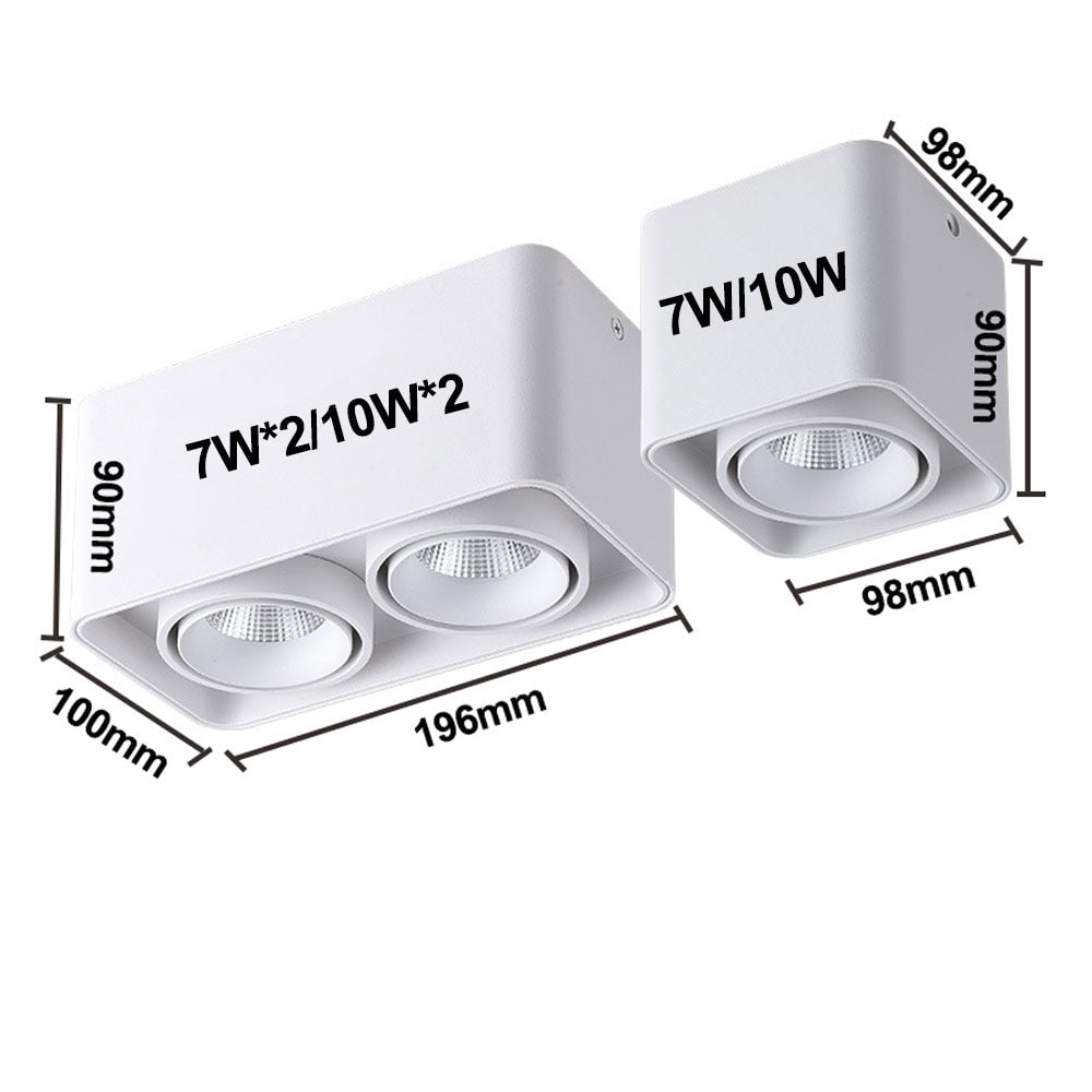 NEW arriver LED COB downlight 7W 10W 20W surface mounted downlight CRI90 24 degree led down light for art museum lighting