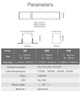 LED Downlights 5W 10W 15W Frameless Ceiling Embedded Pure Aluminum Profile Linear flush mounting Downlight Recessed Focus Dimming led Bar Light