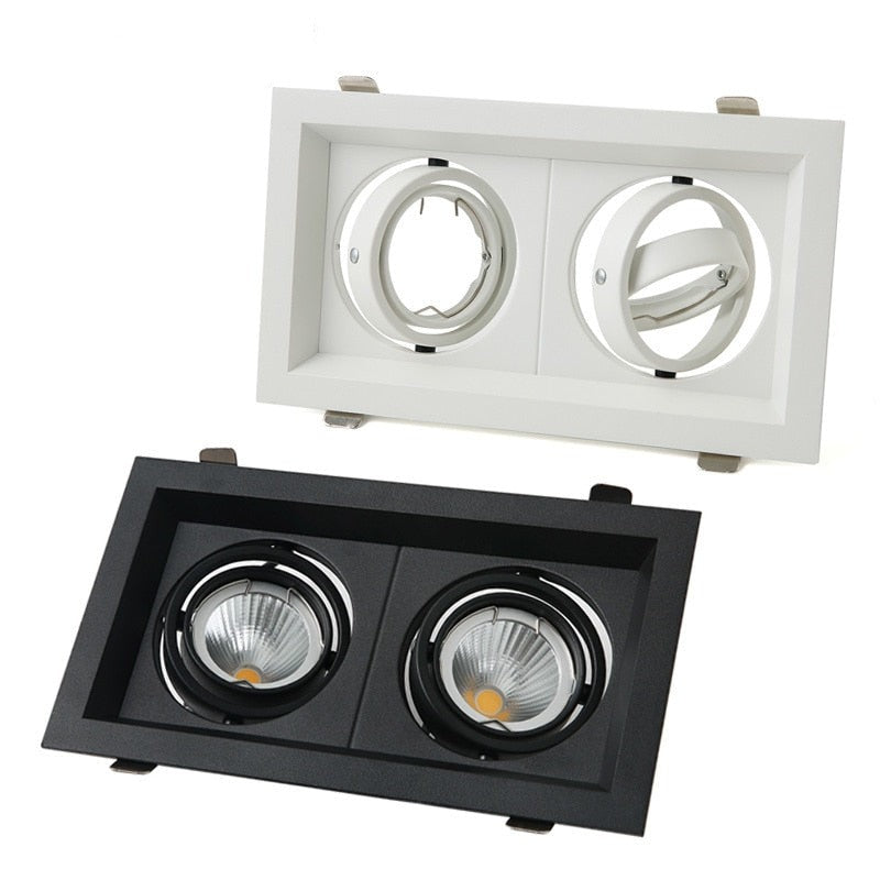 Grille Light Three LED Downlight Frame Fixtures MR16 Fitting 12-260V Recessed GU10 Bulb Replaceable Downlights