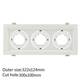 Grille Light Three LED Downlight Frame Fixtures MR16 Fitting 12-260V Recessed GU10 Bulb Replaceable Downlights