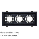 Grille Light Three LED Downlight Frame Fixtures MR16 Fitting 12-260V Recessed GU10 Bulb Replaceable Downlights