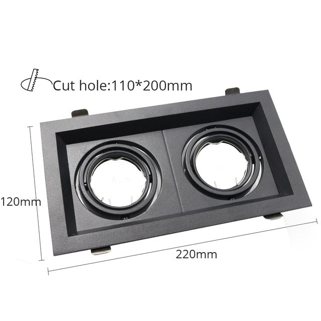 Grille Light Three LED Downlight Frame Fixtures MR16 Fitting 12-260V Recessed GU10 Bulb Replaceable Downlights