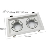 Grille Light Three LED Downlight Frame Fixtures MR16 Fitting 12-260V Recessed GU10 Bulb Replaceable Downlights